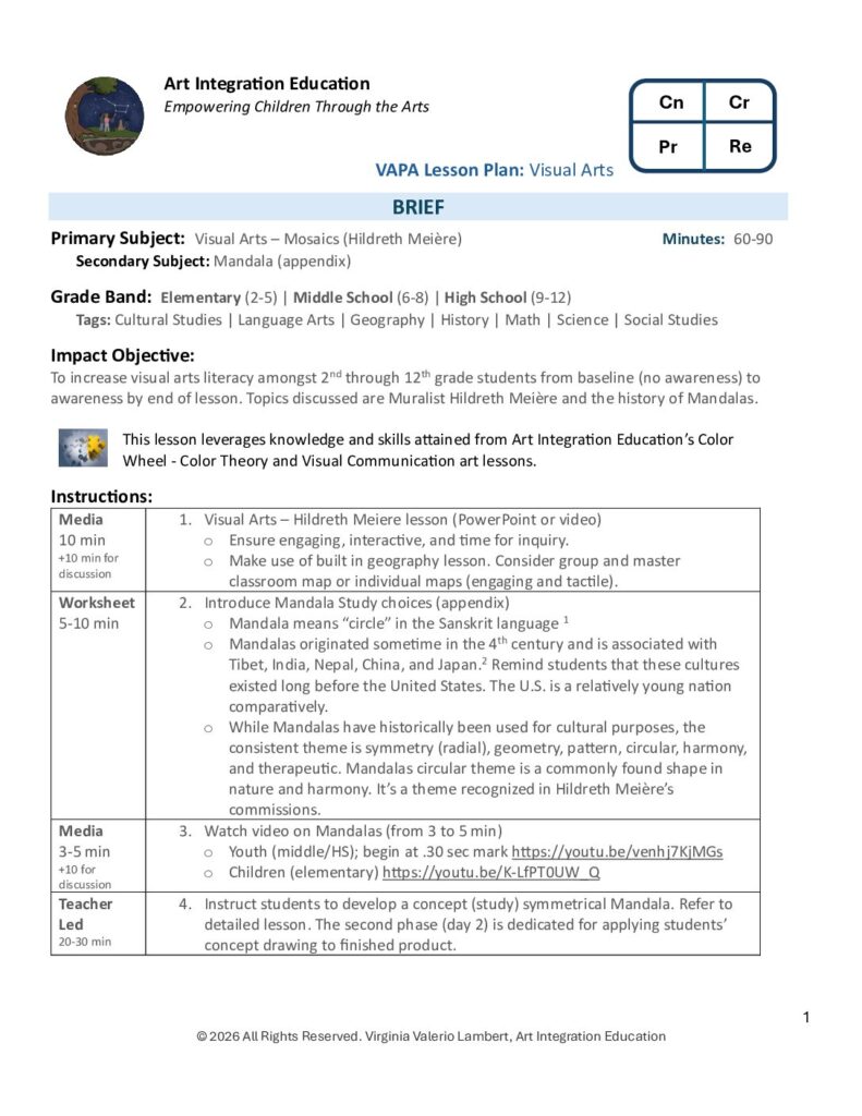 Hildreth Meière Lesson Plan
